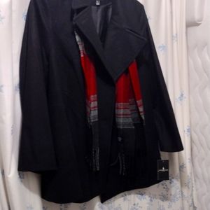 Loden Fog blazer coat with scarf still has tags